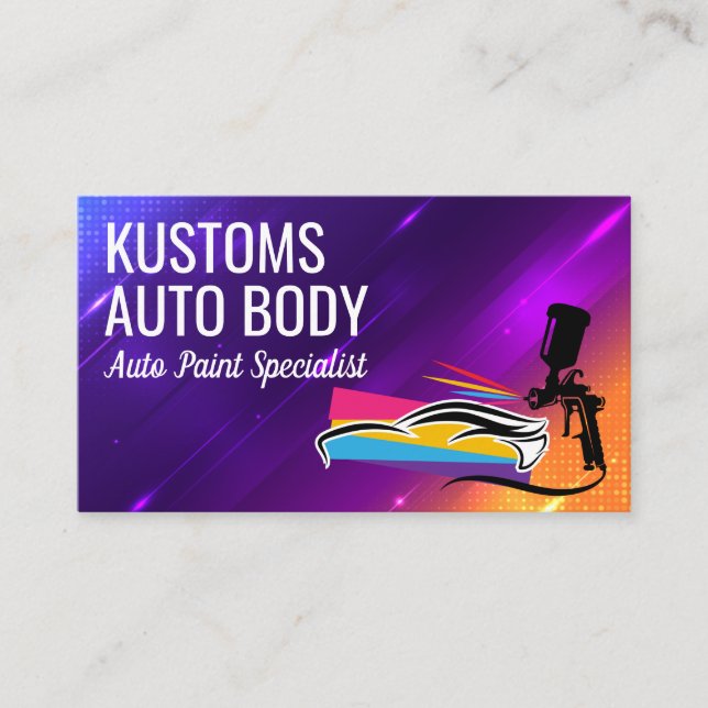 Carte De Visite Arme à peinture à pulvérisation | Services Auto (Devant)