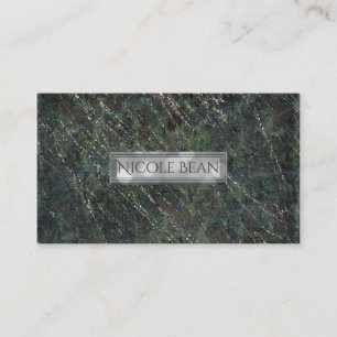 Carte De Visite Armée verte et argent Camo Sparkle Élégant Chic