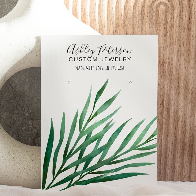 Carte De Visite Armoire d'oreille pour bijoux en paume tropical (Créateur téléchargé)