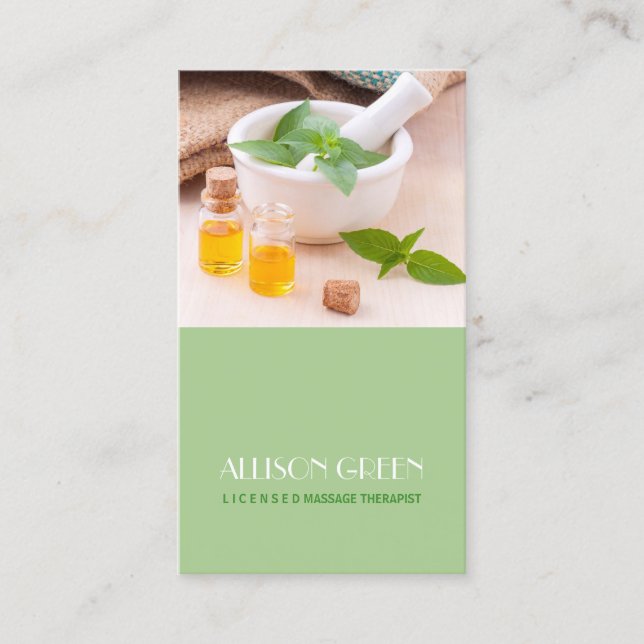 Carte De Visite Aromathérapie de massage à l'huile essentielle nat (Devant)