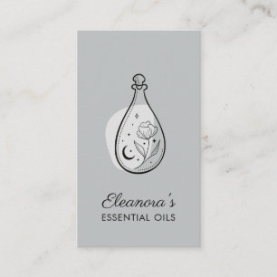 Carte De Visite Aromathérapie Élégante Gris Essential Oils
