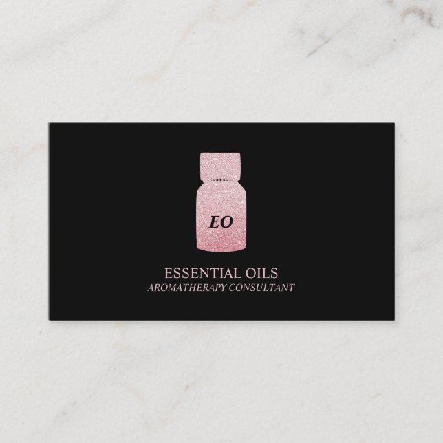 Carte De Visite Aromathérapie Essentielle À La Bouteille D'Huiles (Devant)
