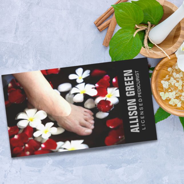 Carte De Visite Aromathérapie Pédicure Salon manicuriste pédicuris (Aromatherapy Pedicure Salon manicurist pedicurist Business Card)