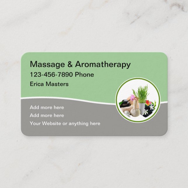 Carte De Visite Aromathérapie thérapeutique de massage (Devant)