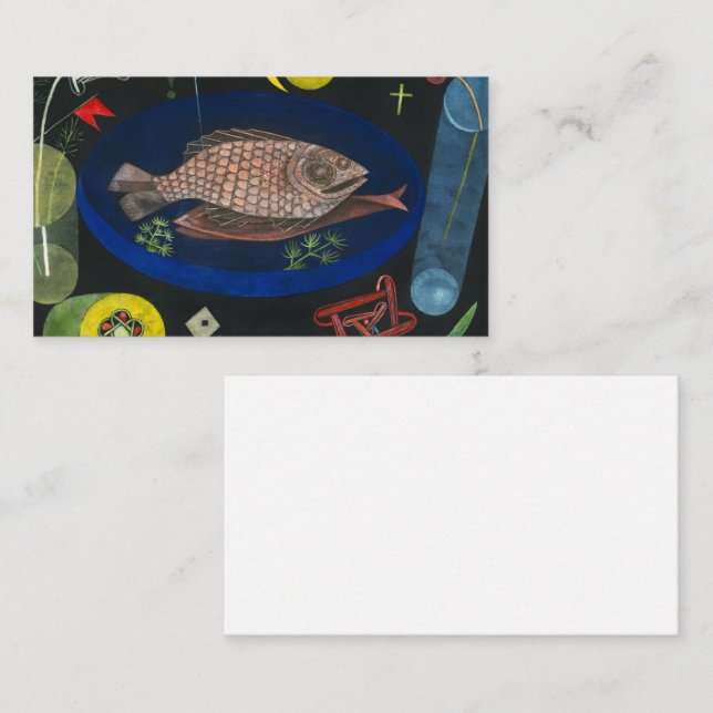 Carte De Visite Around the Fish, 1926 par Paul Klee (Devant / Derrière)