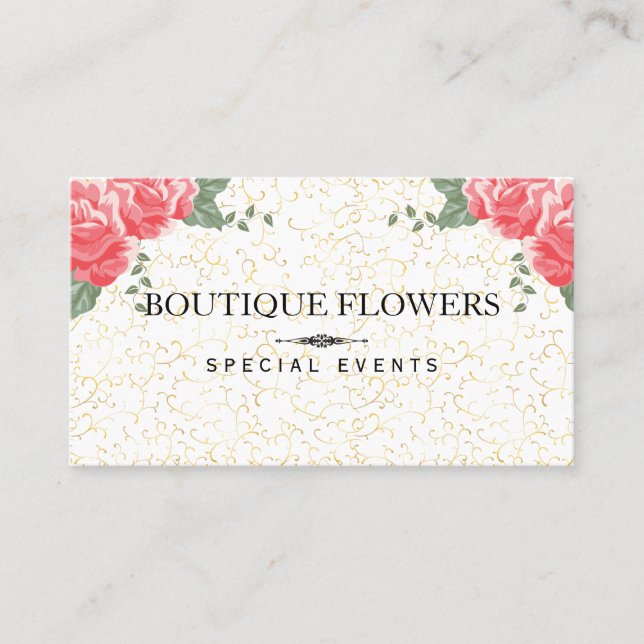 Carte De Visite Arrangement floral | Motif d'organisation (Devant)