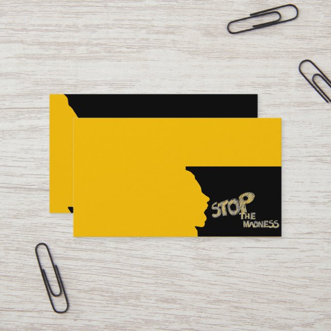 Carte De Visite Arrêtez la folie (Devant/Arrière en situation)