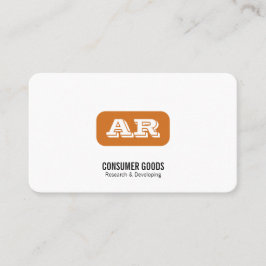 Carte De Visite Arrière - plan arrondi Monogramme (orange)