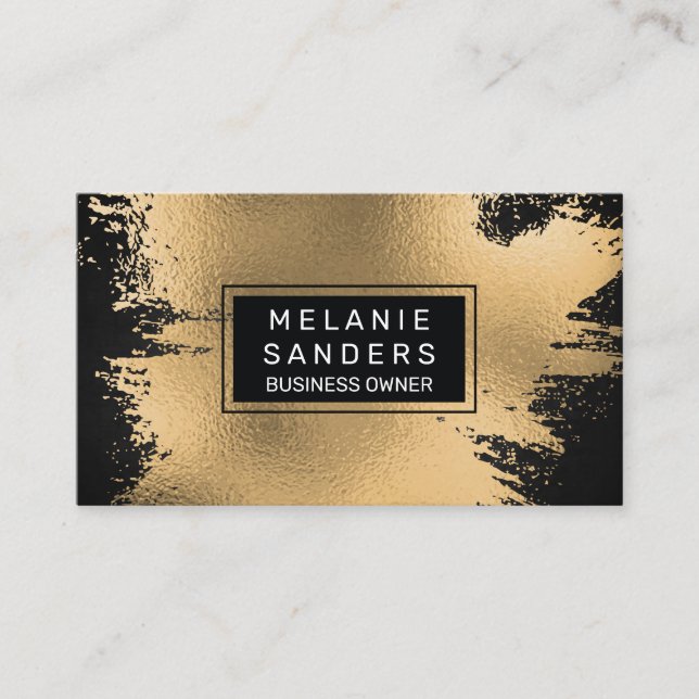 Carte De Visite Arrière - plan artistique Gold Foil (Devant)