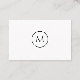 Carte De Visite Arrière - plan blanc décoré d'un monogramme