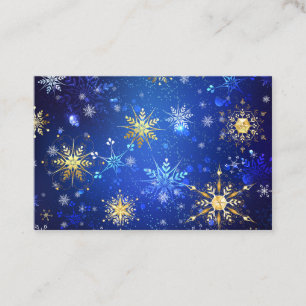 Carte De Visite Arrière - plan Bleu XMAS avec des flocons de neige
