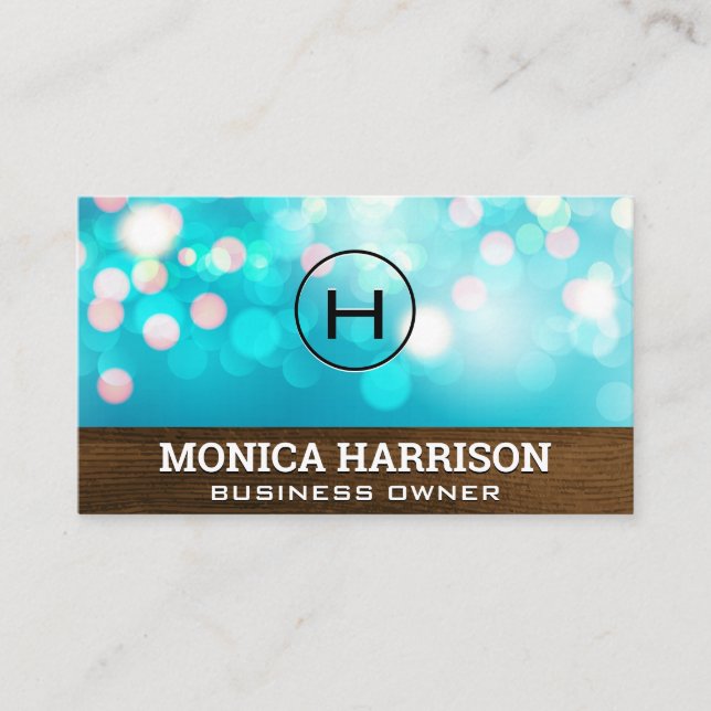 Carte De Visite Arrière - plan Boke | Panneau de bois (Devant)