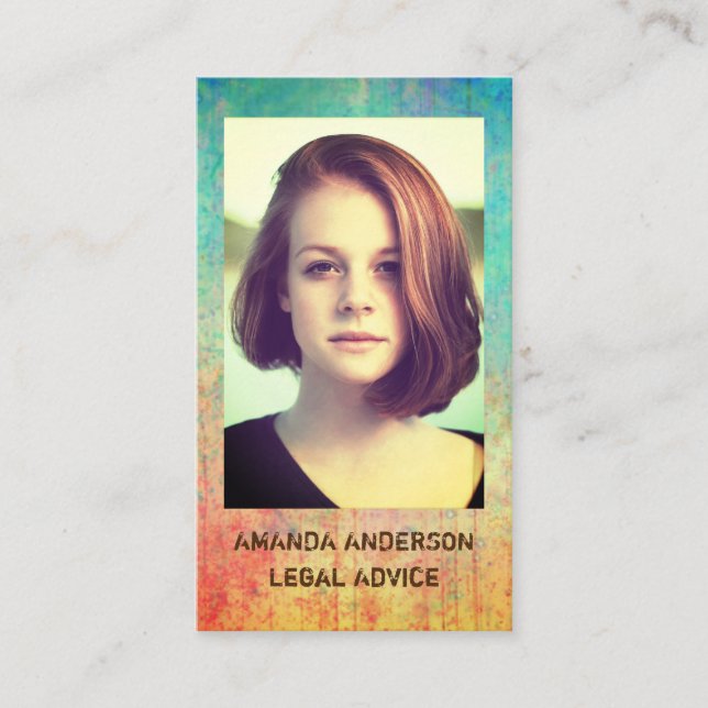 Carte De Visite arrière - plan d'aquarelle couleur moderne photo (Devant)