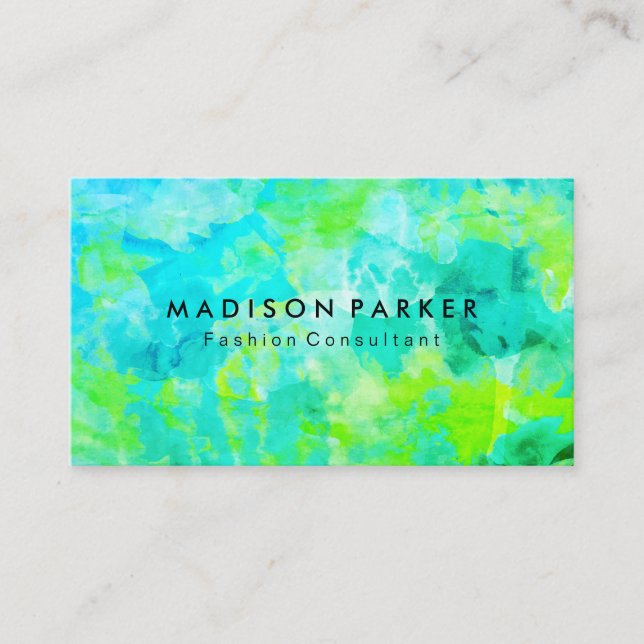 Carte De Visite Arrière - plan d'aquarelle moderne (Devant)
