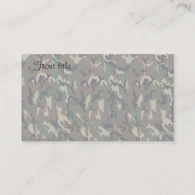 Carte De Visite Arrière - plan de Camouflage de forêt militaire éc (Devant)