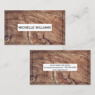 Carte De Visite Arrière - plan de coupe de grains de bois