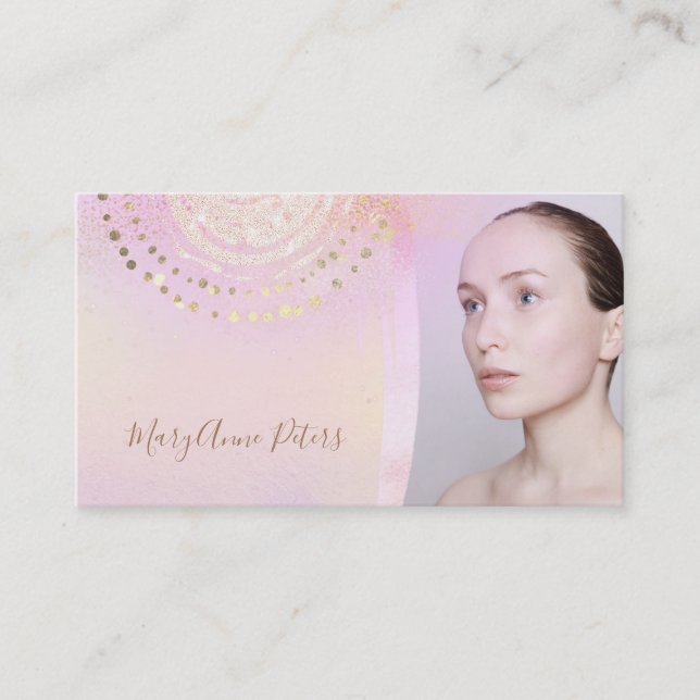 Carte De Visite ・arrière - plan de dégradé violet (Devant)