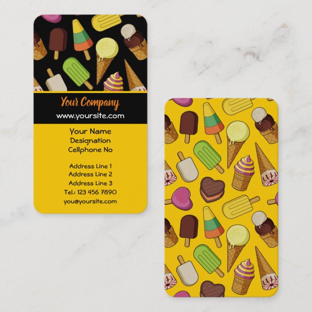 Carte De Visite Arrière - plan de glace (Devant / Derrière)