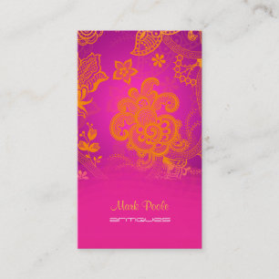 Carte De Visite Arrière - plan de Paisley de mandarine de
