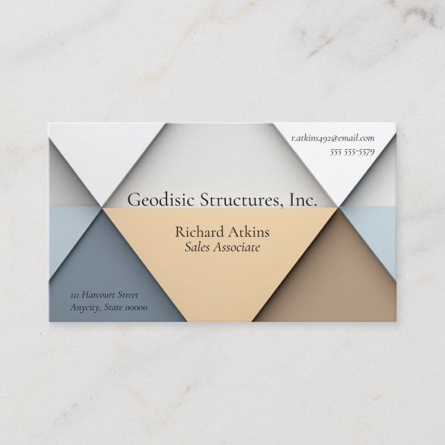 Carte De Visite Arrière - plan de triangles dans des tons neutres (Devant)