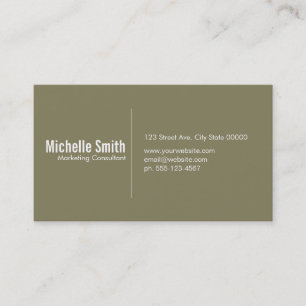 Carte De Visite Arrière - plan d'olive avec ligne Divider