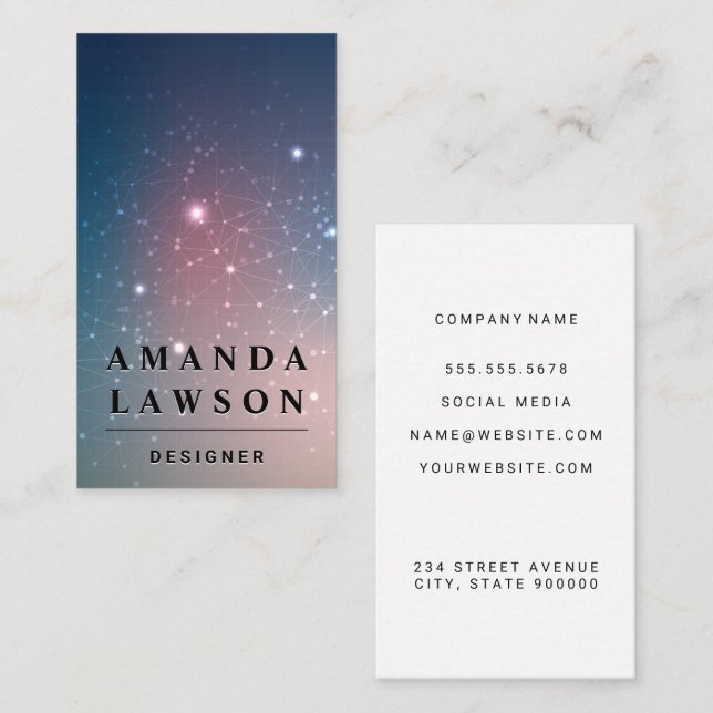 Carte De Visite Arrière - plan du réseau technique (Devant / Derrière)