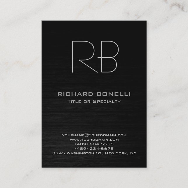 Carte de visite arrière - plan en bois moderne et  (Devant)