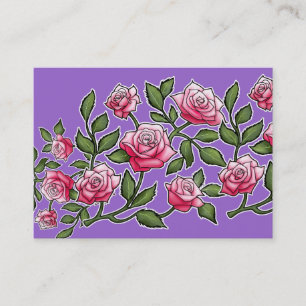 Carte De Visite Arrière - plan floral d'améthyste de rose de rose