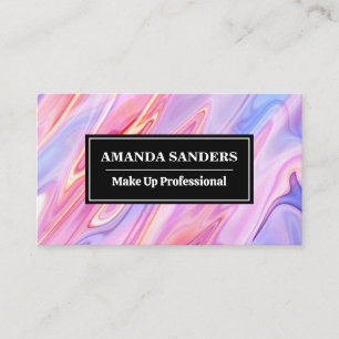 Carte De Visite Arrière - plan liquide rose violet