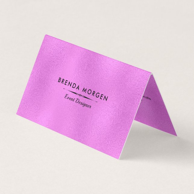 Carte De Visite Arrière - plan moderne rose chaud chatoyant (Devant)