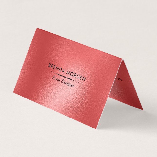 Carte De Visite Arrière - plan moderne rouge chatoyant (Devant)