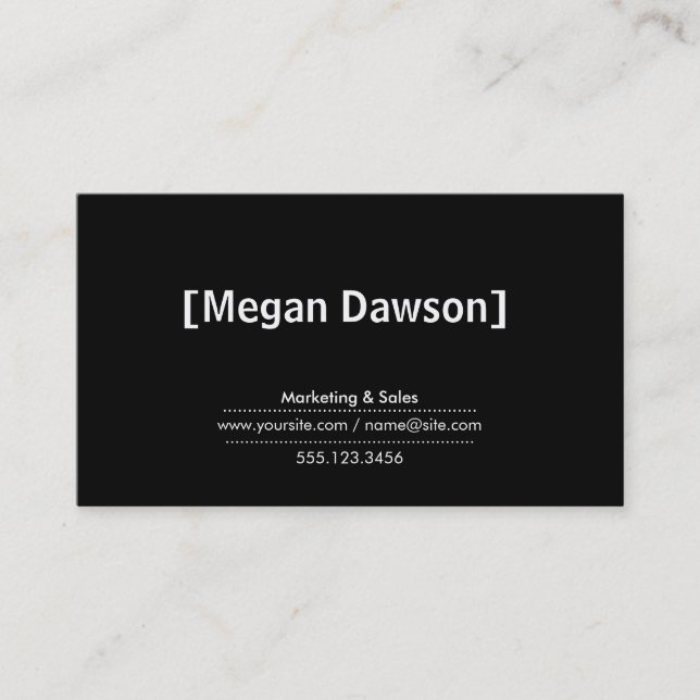 Carte De Visite Arrière - plan noir (Devant)