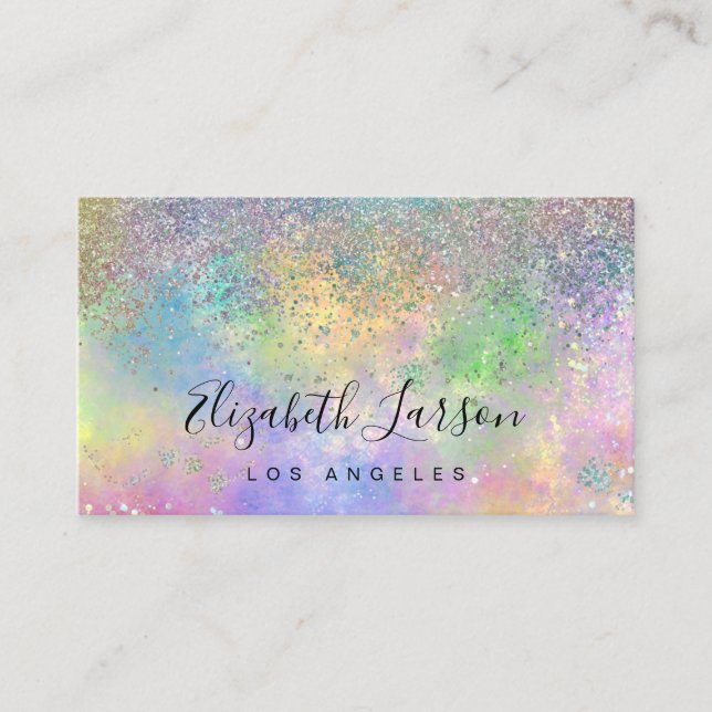 Carte De Visite Arrière - plan Opal Parties scintillant Iridescent (Devant)