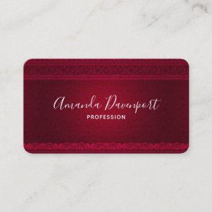 Carte De Visite Arrière - plan rouge élégant et élégant