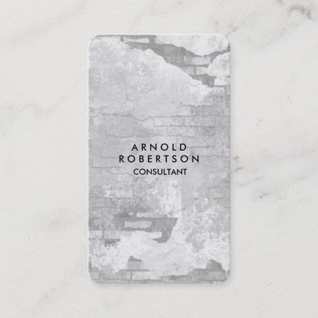 Carte De Visite Arrondi Corner Grey Mur élégant unique (Devant)