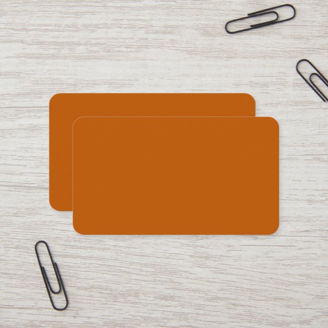 Carte de visite arrondi orange brûlé (Devant/Arrière en situation)