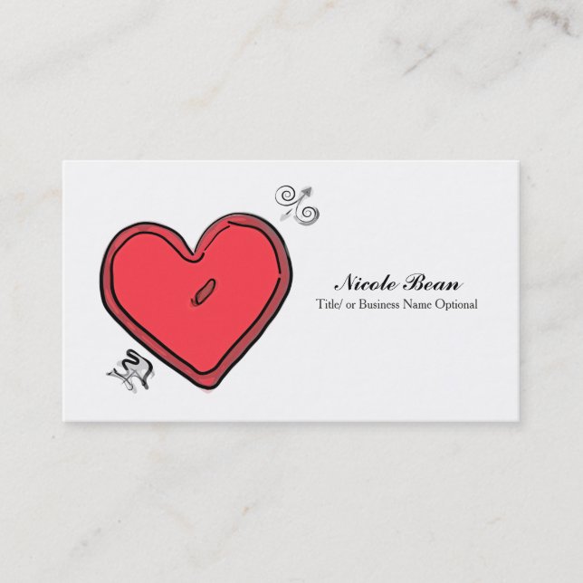 Carte De Visite Arrow & Heart moderne Valentine's Love Chic (Devant)