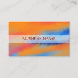 Carte De Visite Art abstrait 10 de peinture orange bleue