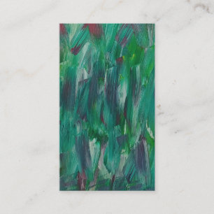 Carte De Visite Art Abstrait Coloré Vert Rouge Blanc Caché