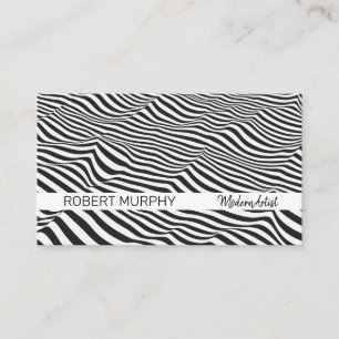 Carte De Visite Art Abstrait Vague à bandes