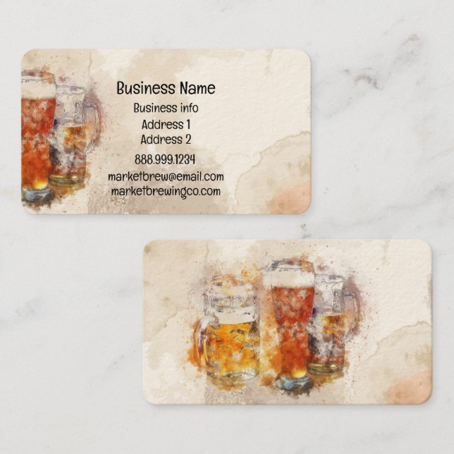 Carte De Visite Art Artiste Brasserie Bar Pub (Devant / Derrière)