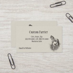Carte De Visite Art blanc noir chaussant de cheval vintage de
