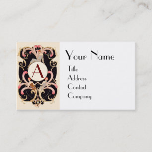 CARTE DE VISITE ART DÉCO BEAUTÉ MODE COSTUME DESIGNER MONOGRAMME