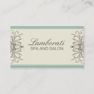 Carte De Visite Art déco moderne floral de damassé professionnelle