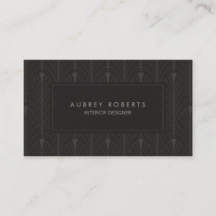 Carte De Visite Art Déco moderne Noir Motif Professionnel
