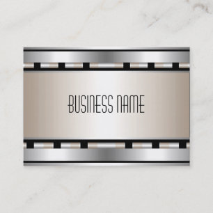 Carte de visite Art Déco Noir Argent Beige Rayure