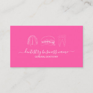 Carte De Visite Art dentaire blanchiment des dents doux rose vif