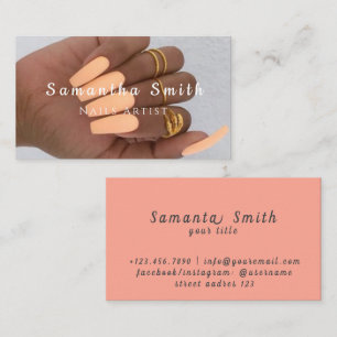 Carte De Visite Art des Ongles Salon de Manucure Chic Glam Artiste