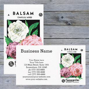 Carte De Visite Art d'étiquette de pochette de graines vintage, fl