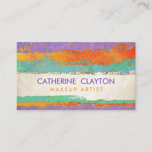 Carte De Visite Art doux d'aquarelle et d'or d'abrégé sur pastel